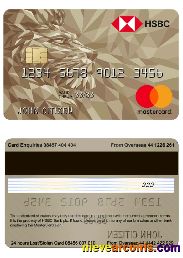 UK HSBC Gold MasterCard Credit Card